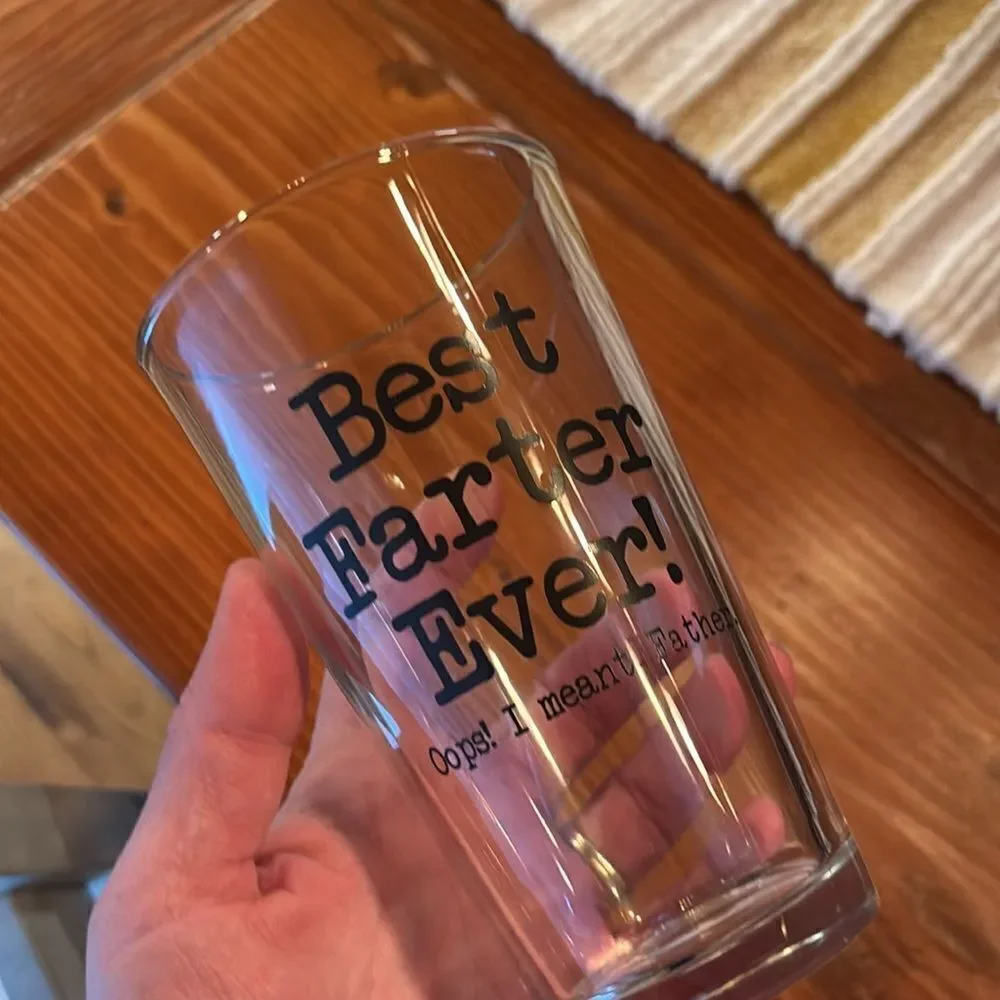 “Best “Farter” 💨 Ever” Novelty Beer Glass